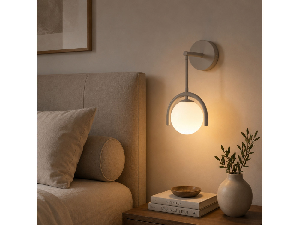 Aplique de pared de metal «GEDIK-20445» - 20 x 20 cm - Gris