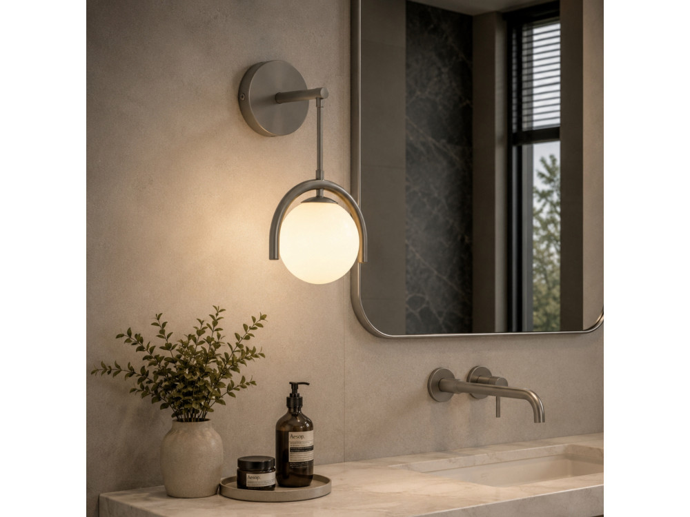 Aplique de pared de metal «GEDIK-20445» - 20 x 20 cm - Gris