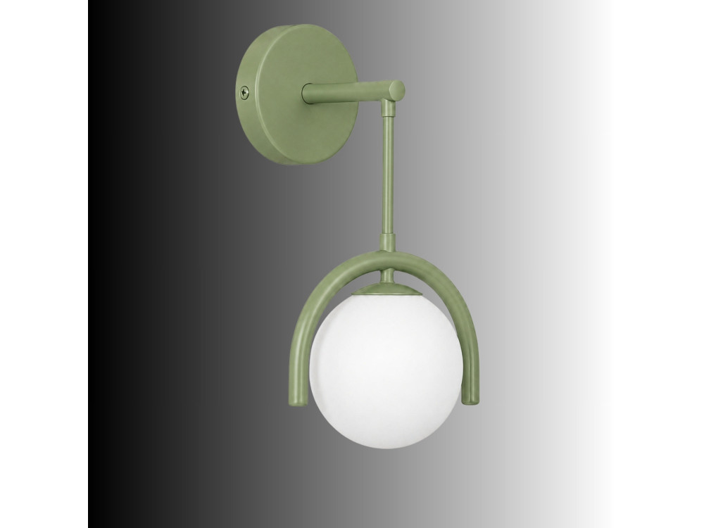 Aplique de pared de metal «GEDIK-20445» - 20 x 20 cm - Verde menta