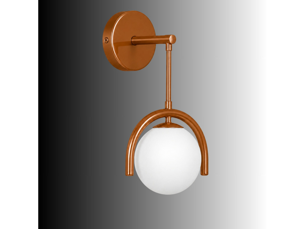 Aplique de pared de metal «GEDIK-20445» - 20 x 20 cm - Marrón / Naranja