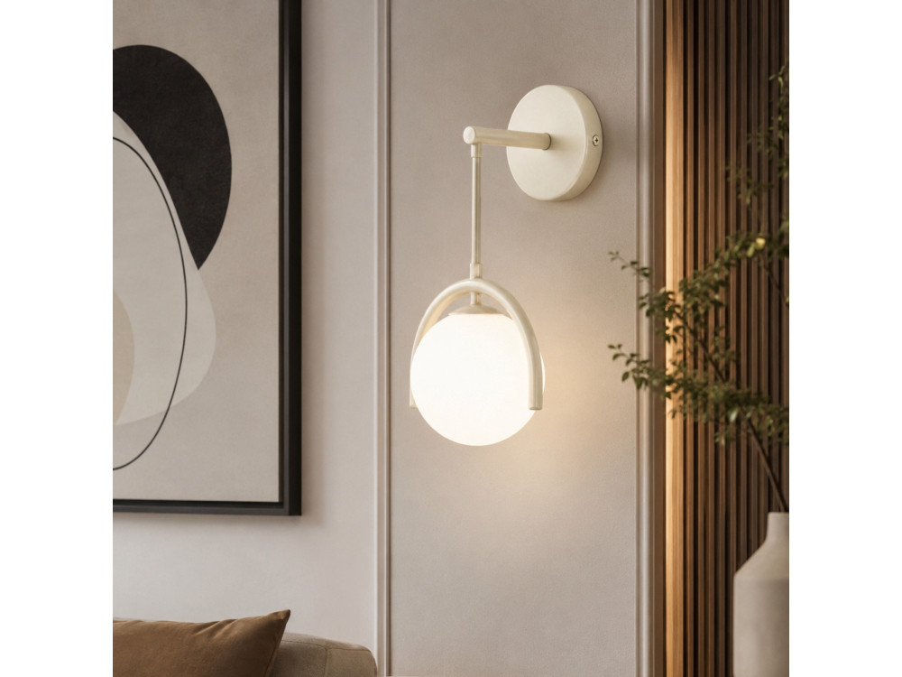 Aplique de pared de metal «GEDIK-20445» - 20 x 20 cm - Beige
