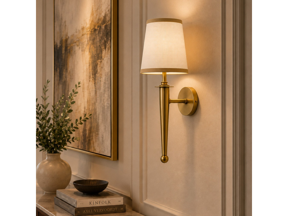 Aplique de pared de metal «Milano» - 22 x 22 cm - Beige