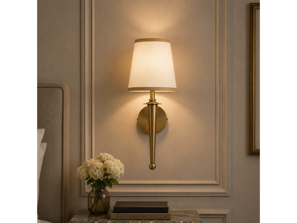 Aplique de pared de metal «Milano» - 22 x 22 cm - Beige