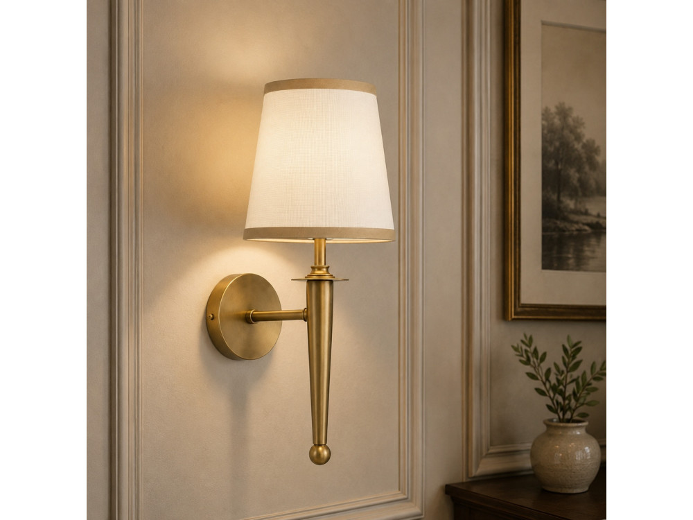 Aplique de pared de metal «Milano» - 22 x 22 cm - Beige