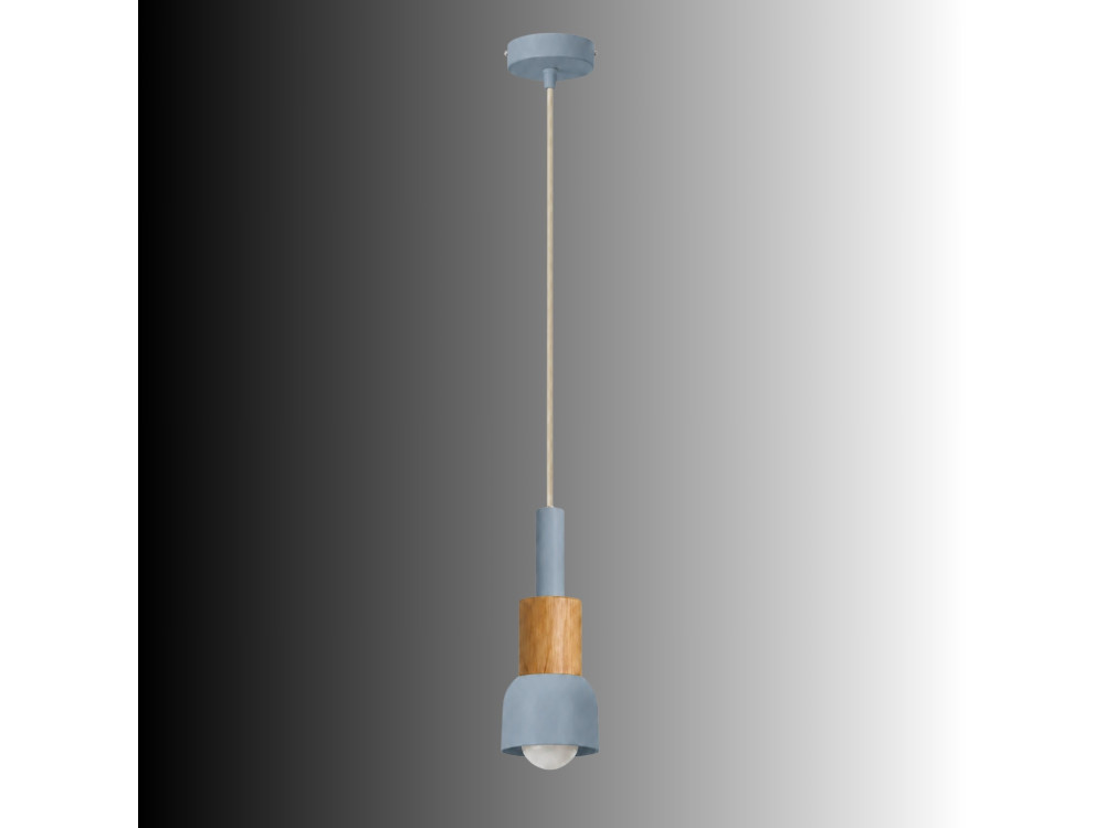Lámpara colgante de metal «Elwood» - 10 x 25 cm - Azul