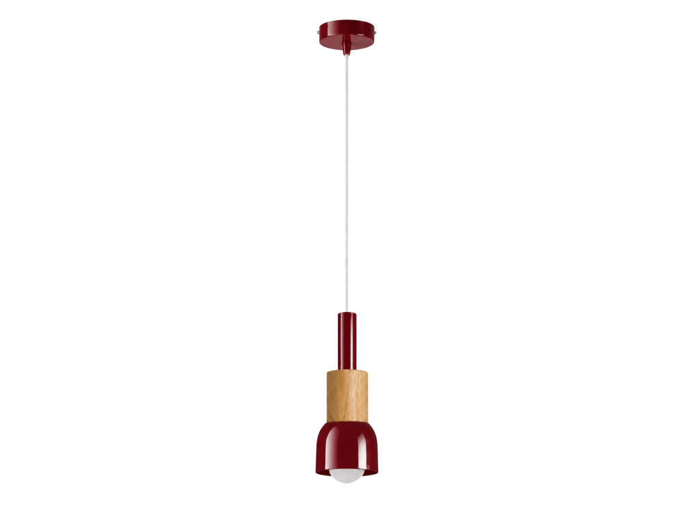 Lámpara colgante de metal «Elwood» - 10 x 25 cm - Roja