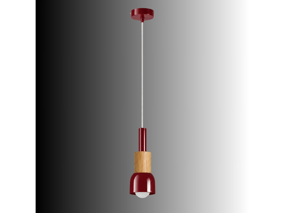 Lámpara colgante de metal «Elwood» - 10 x 25 cm - Roja