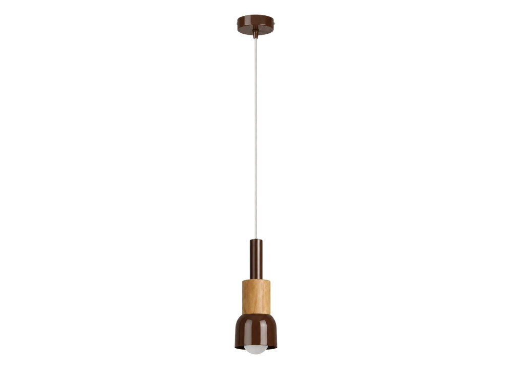 Lámpara colgante de metal «Elwood» - 10 x 25 cm - Marrón