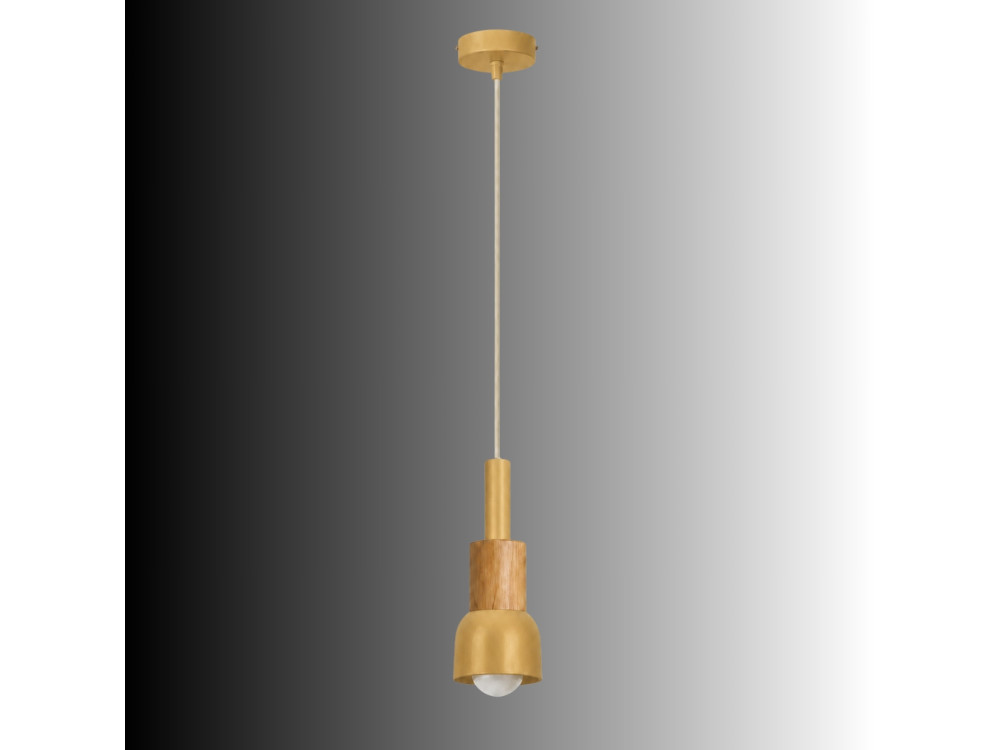 Lámpara colgante de metal «Elwood» - 10 x 25 cm - Amarilla