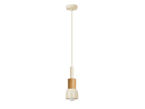 Lámpara colgante de metal «Elwood» - 10 x 25 cm - Beige