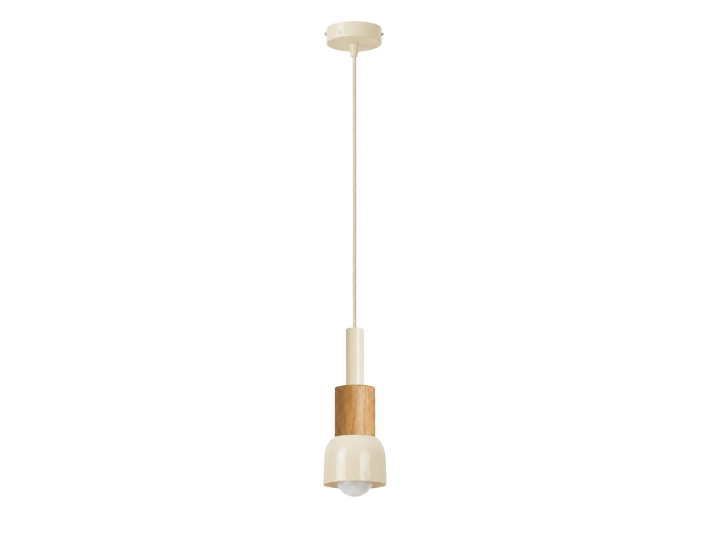 Lámpara colgante de metal «Elwood» - 10 x 25 cm - Beige