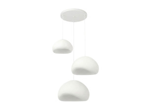 Lámpara de araña de metal «Loval» - Altura regulable: 50 - 115 cm - Blanco