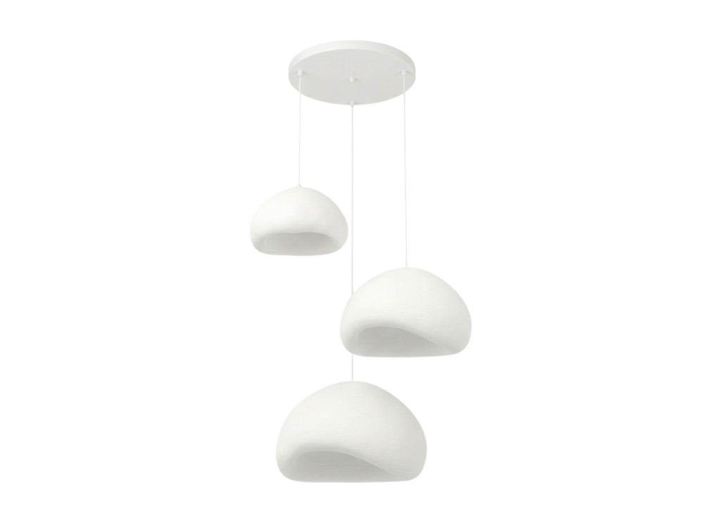 Lámpara de araña de metal «Loval» - Altura regulable: 50 - 115 cm - Blanco