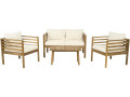Conjunto de jardín de madera con cojines incluidos «Beckham» - 4 plazas - Beige - Beige