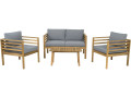 Conjunto de jardín de madera con cojines incluidos «Beckham» - 4 plazas - Beige - Gris