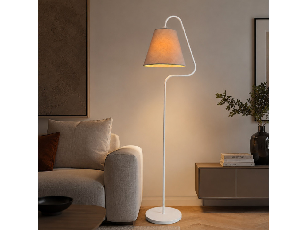 Lámpara de pie de metal «Altur» - 45 x 35 x 162 cm - Blanco