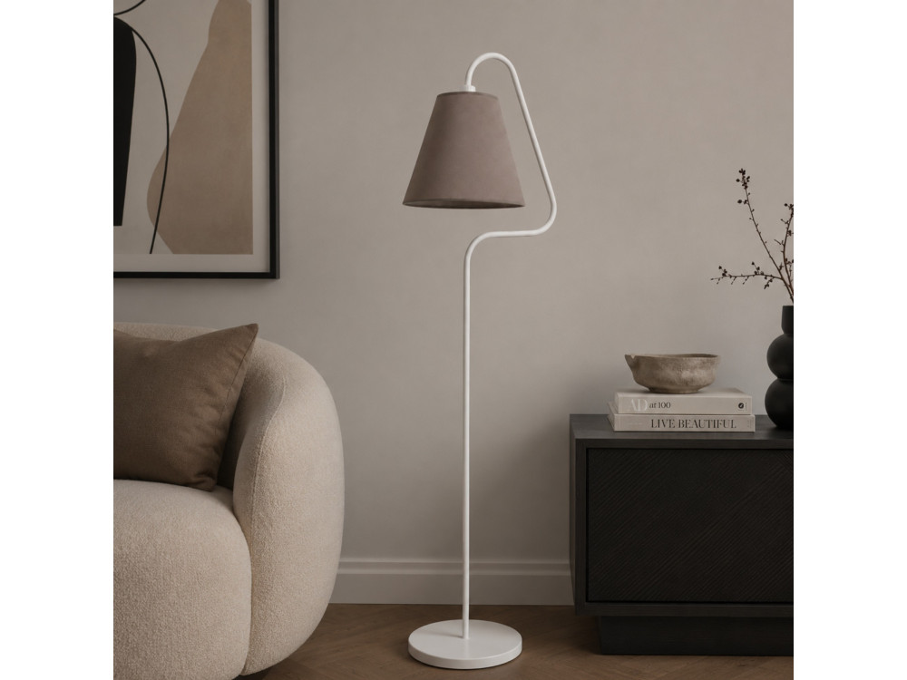 Lámpara de pie de metal «Altur» - 45 x 35 x 162 cm - Blanco