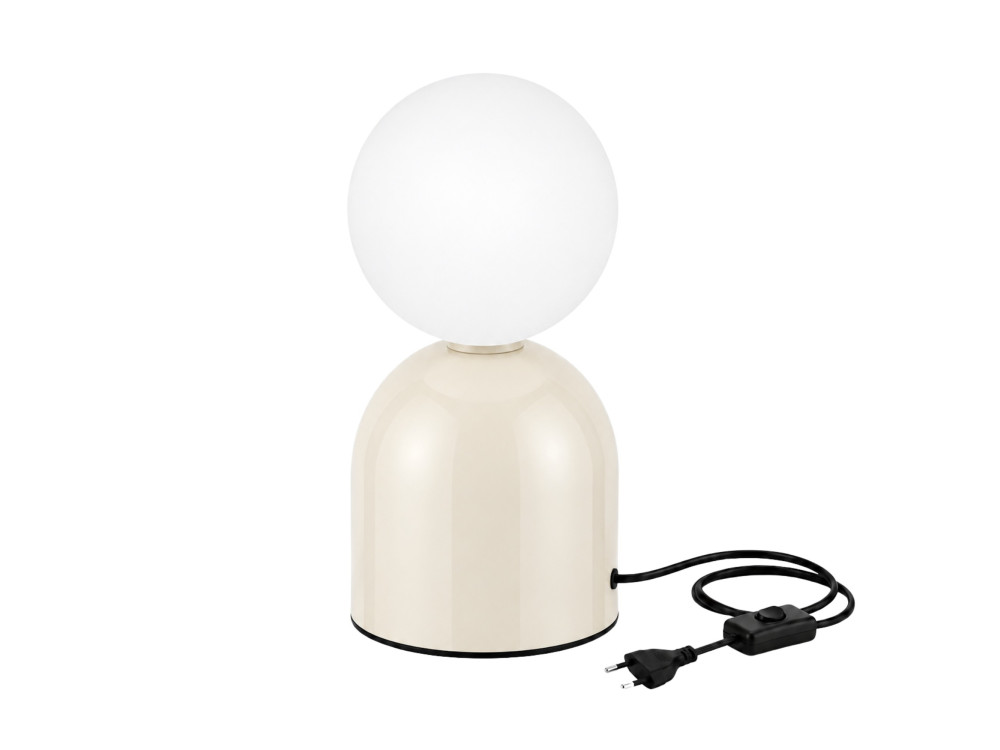 Lámpara de mesa de metal «Pupa» - 14 x 14 x 25 cm - Beige