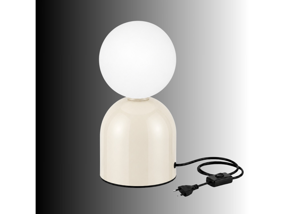 Lámpara de mesa de metal «Pupa» - 14 x 14 x 25 cm - Beige