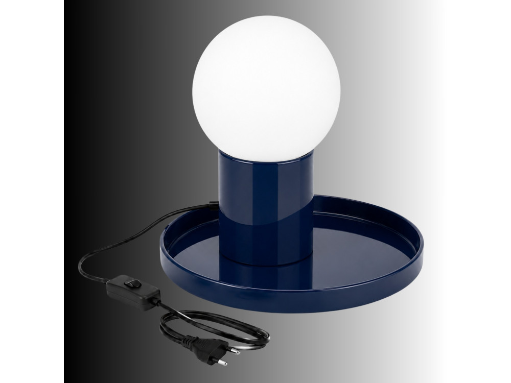 Lámpara de mesa de metal «Tray» - 20 x 20 x 17 cm - Azul