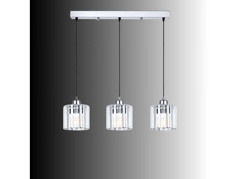 Lámpara de araña de metal «Yakops» - 65 x 13 x 105 cm - Gris