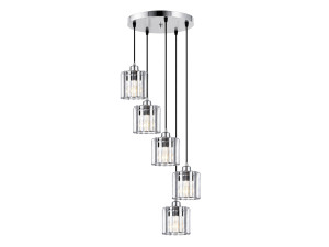 Lámpara de araña de metal «Yakops» - 47 x 47 x 105 cm - Gris