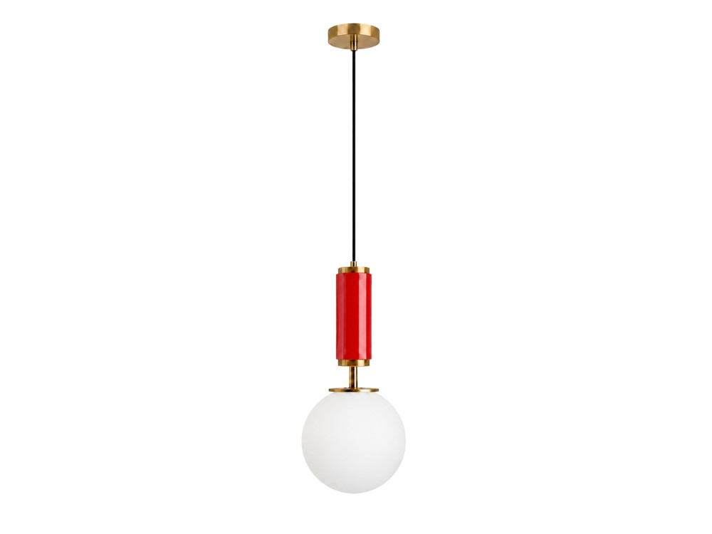 Lámpara colgante de metal «Moira» - 15 x 15 x 120 cm - Rojo