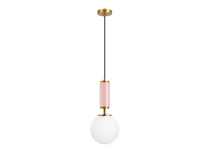 Lámpara colgante de metal «Moira» - 15 x 15 x 120 cm - Rosa