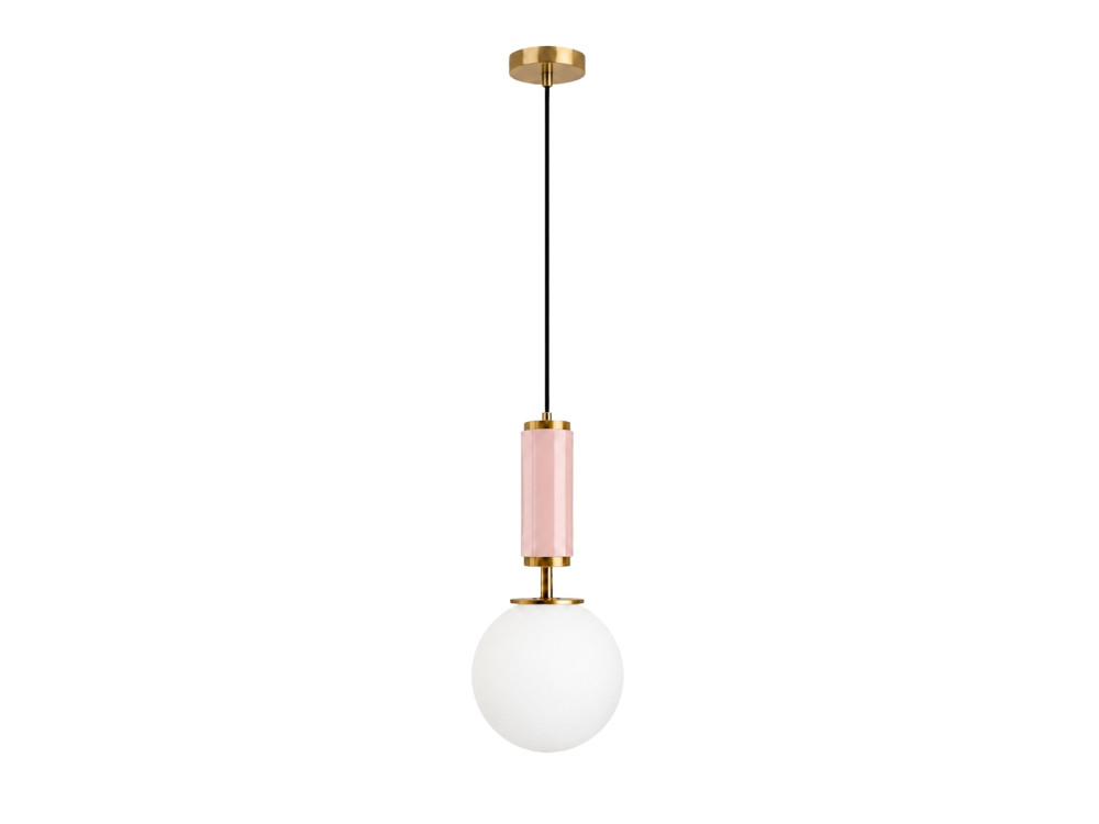 Lámpara colgante de metal «Moira» - 15 x 15 x 120 cm - Rosa