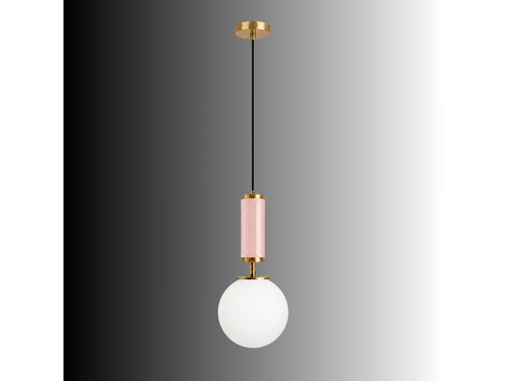 Lámpara colgante de metal «Moira» - 15 x 15 x 120 cm - Rosa