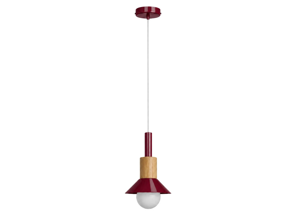 Lámpara colgante de metal «Elwood» - 14 x 26 cm - Roja