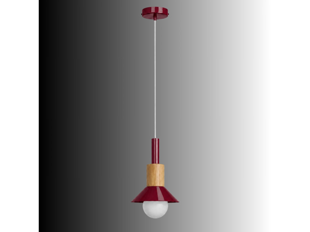 Lámpara colgante de metal «Elwood» - 14 x 26 cm - Roja