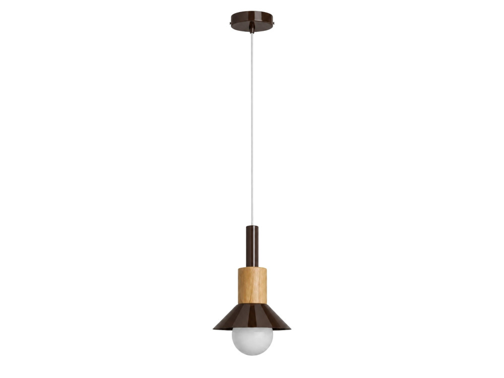 Lámpara colgante de metal «Elwood» - 14 x 26 cm - Marrón