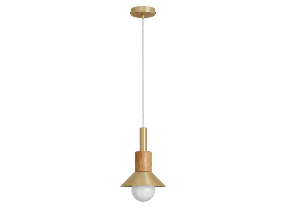 Lámpara colgante de metal «Elwood» - 14 x 26 cm - Amarilla
