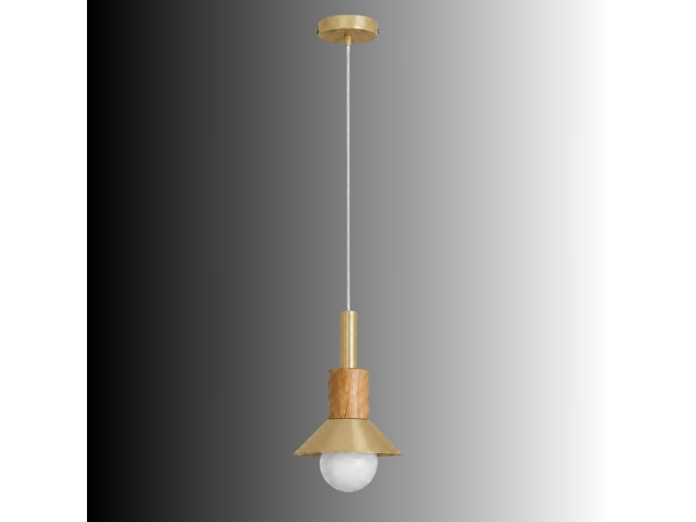 Lámpara colgante de metal «Elwood» - 14 x 26 cm - Amarilla