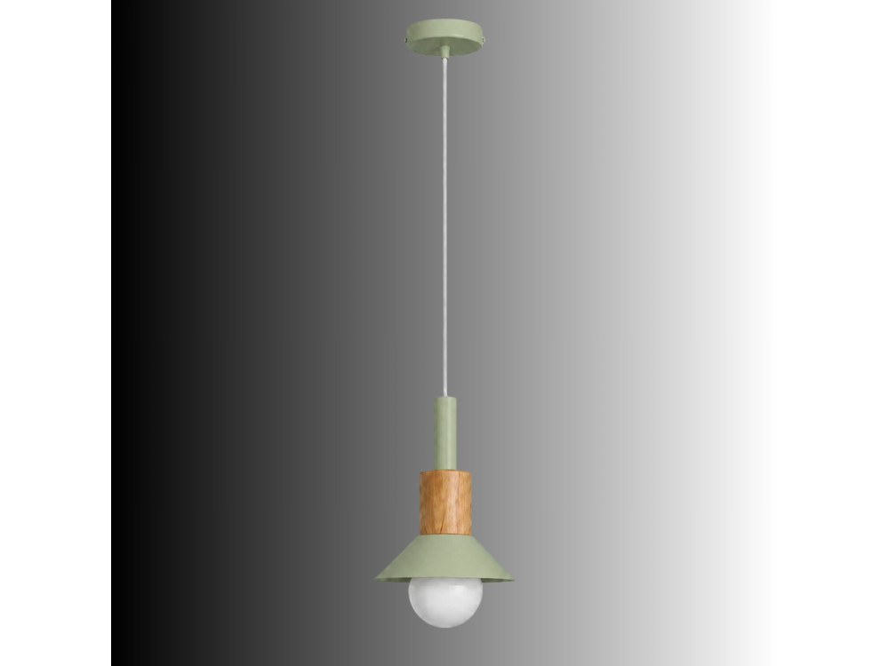 Lámpara colgante de metal «Elwood» - 14 x 26 cm - Verde