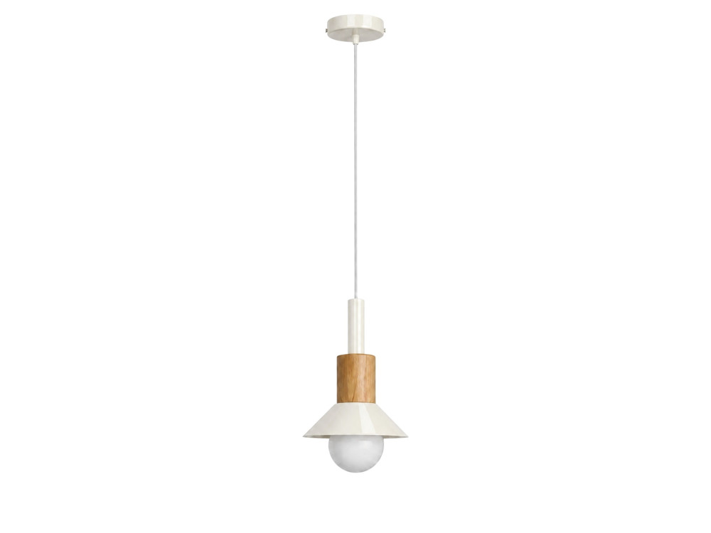 Lámpara colgante de metal «Elwood» - 10 x 25 cm - Beige