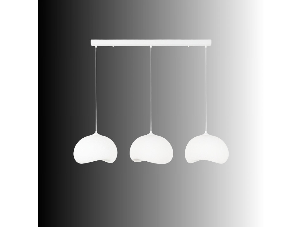 Lámpara de araña de metal «Yontu» - 27 x 30 x 65 cm - Blanca