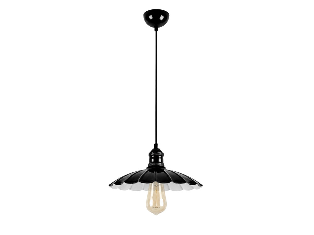 Lámpara colgante de metal «Volan» - 25 x 25 cm - Negro