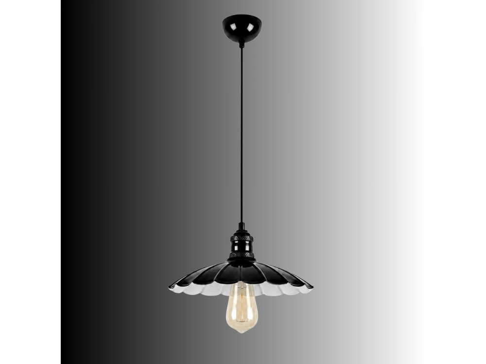 Lámpara colgante de metal «Volan» - 25 x 25 cm - Negro