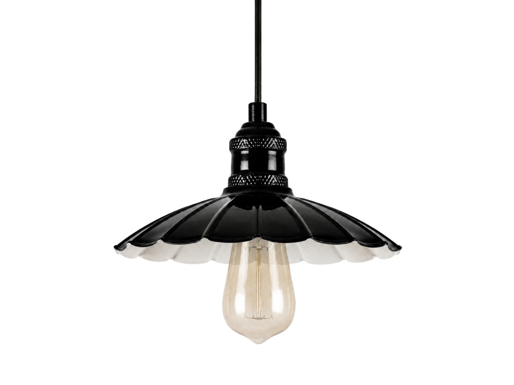 Lámpara colgante de metal «Volan» - 25 x 25 cm - Negro