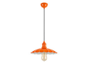 Lámpara colgante de metal «Volan» - 25 x 25 cm - Naranja