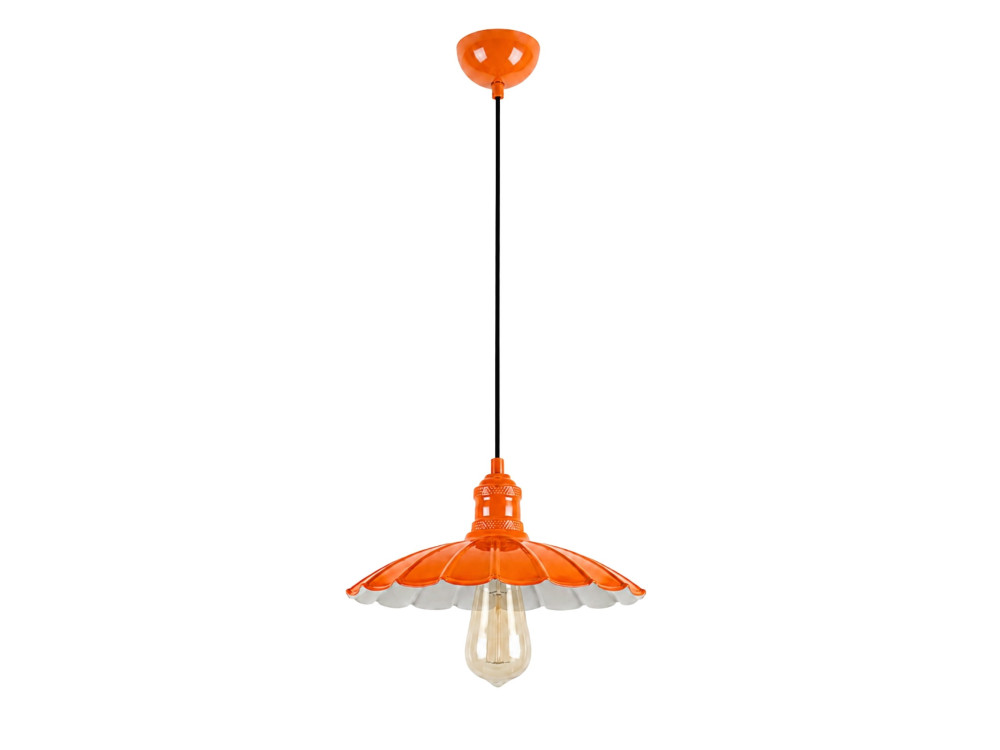 Lámpara colgante de metal «Volan» - 25 x 25 cm - Naranja