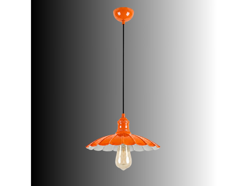 Lámpara colgante de metal «Volan» - 25 x 25 cm - Naranja