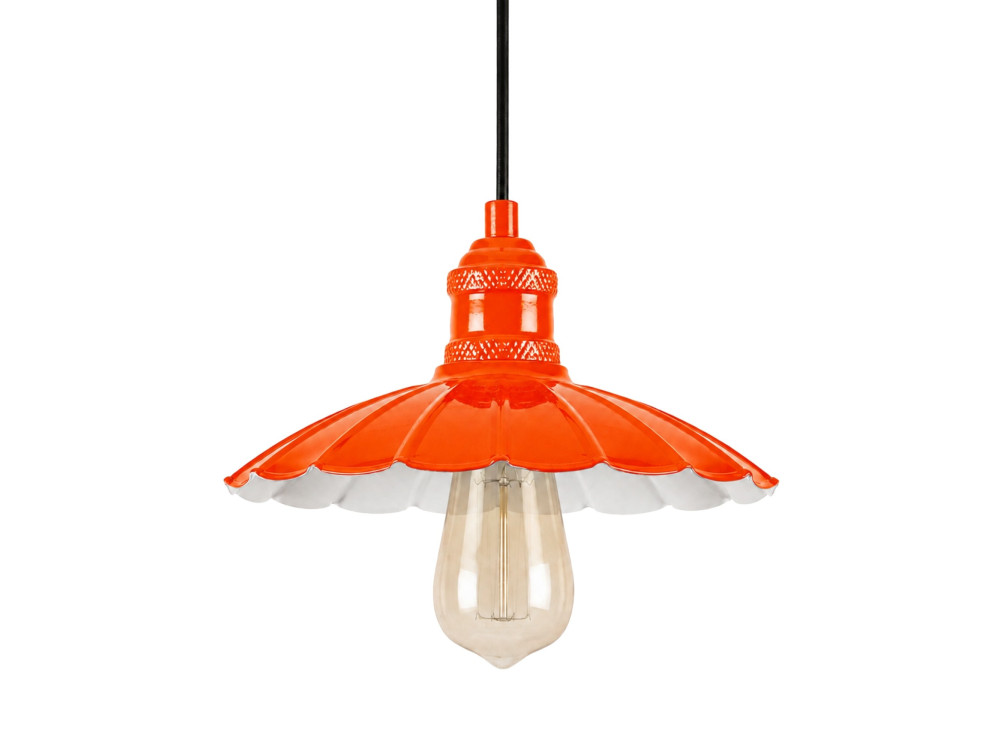 Lámpara colgante de metal «Volan» - 25 x 25 cm - Naranja