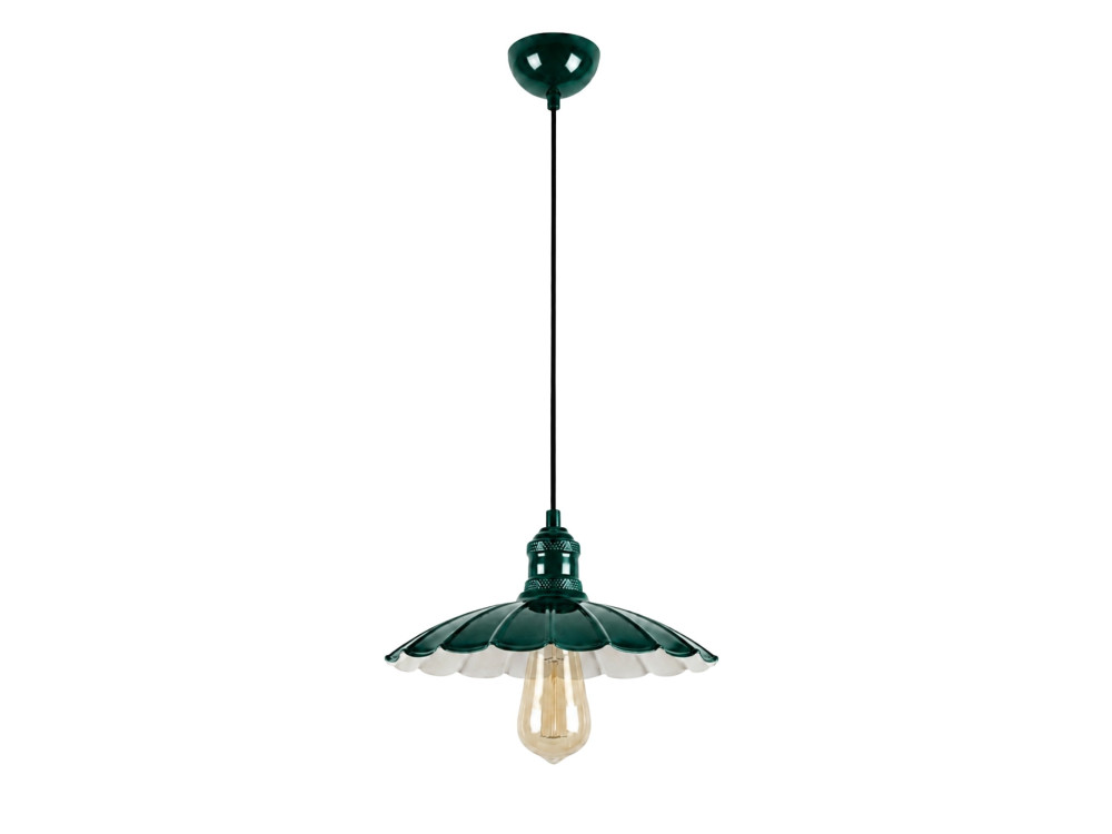 Lámpara colgante de metal «Volan» - 25 x 25 cm - Verde oscuro