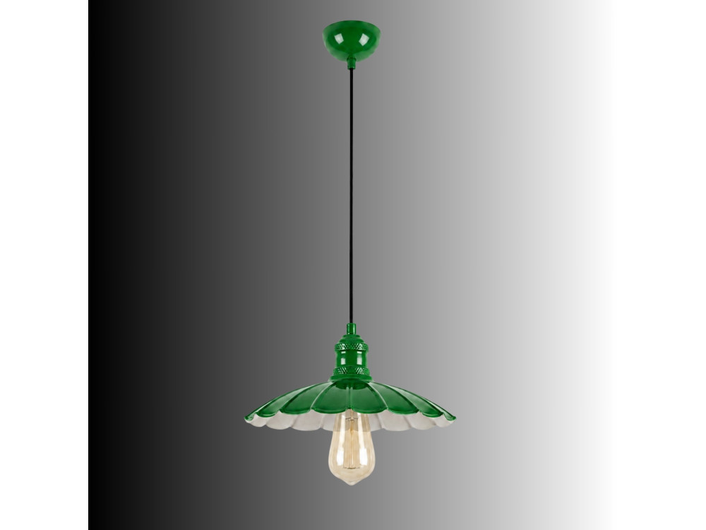 Lámpara colgante de metal «Volan» - 25 x 25 cm - Verde claro