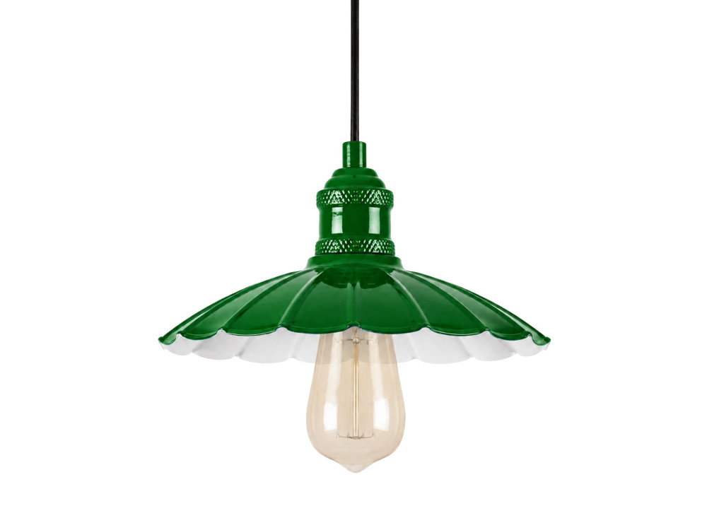 Lámpara colgante de metal «Volan» - 25 x 25 cm - Verde claro