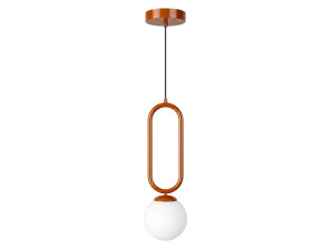 Lámpara colgante de metal «Loop» - 15 x 15 cm - Marrón