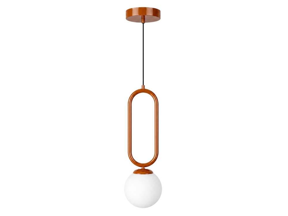Lámpara colgante de metal «Loop» - 15 x 15 cm - Marrón